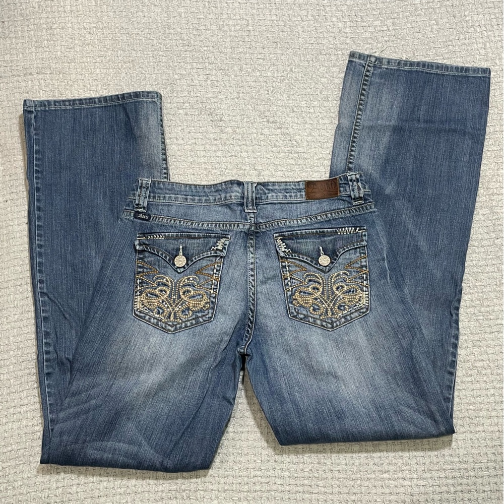 Adiktd Embroidered Pocket Denim Jeans Size 10/31 Western Cowgirl Bootcut